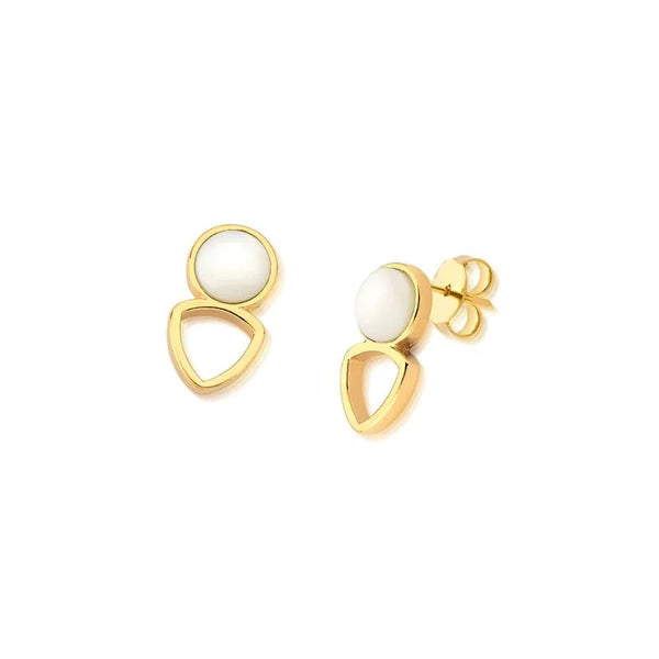 Orecchini con Pendente Cabochon a forma Particolare in Pietra Naturale 0244