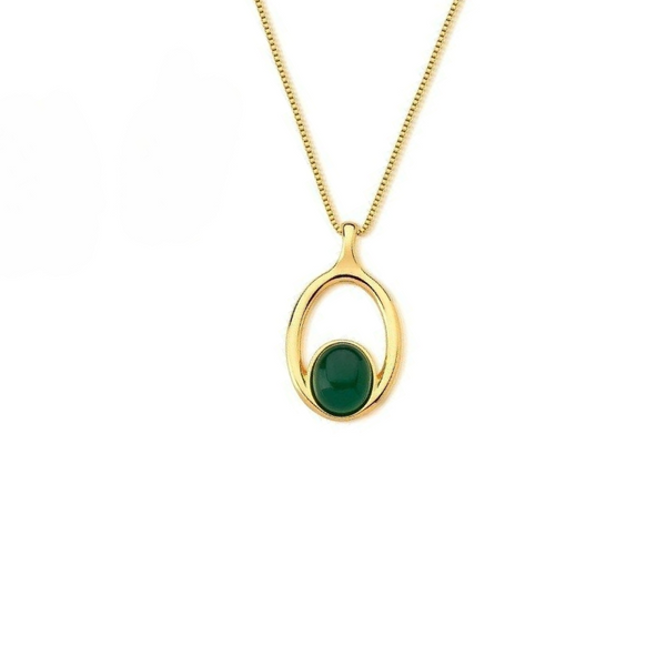 Collana con pendente a forma Ovale in Pietra Naturale 0201