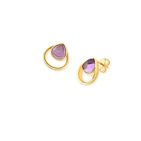 Orecchini Cabochon a forma di Goccia in PIetra Naturale 7032