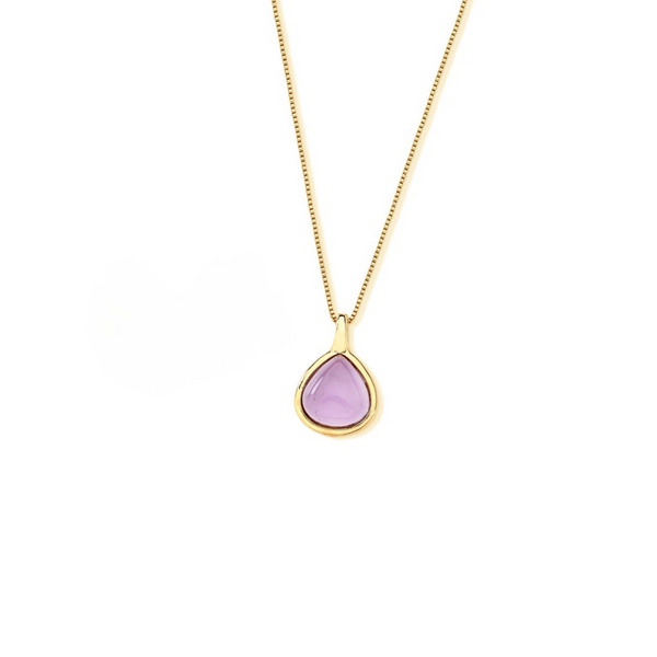 Collana con Pendente Cabochon a forma di Goccia in Pietra Naturale  7029