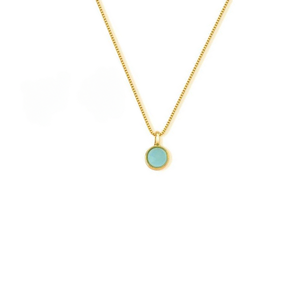 Collana con Pendente Cabochon a forma Rotonda in Pietra Natural 0303