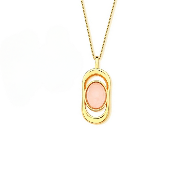 Collana con Pendente Cabochon a forma Ovale in Pietra Naturale 0031