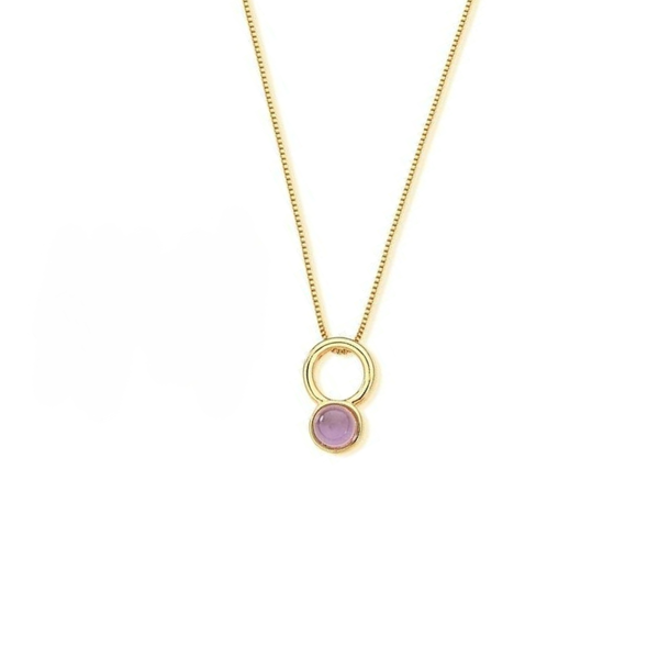 Collana con Pendente Cabochon a forma Rotonda  in Pietra Naturale 7212