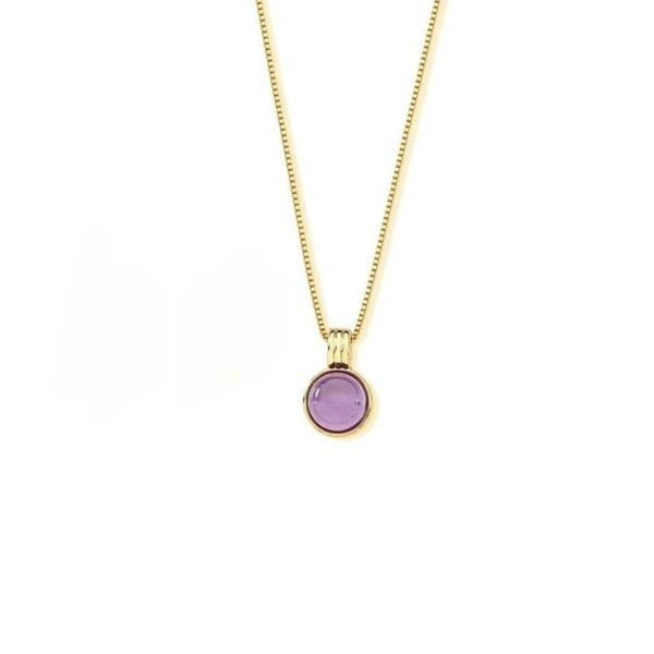 Collana con Pendente Cabochon a forma rotonda in Pietra Naturale 7211